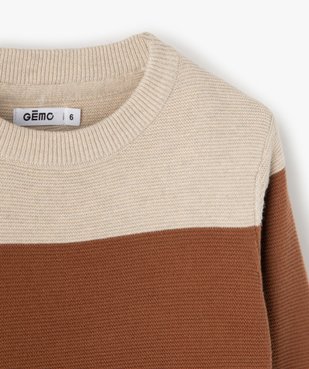 Pull garçon en maille fine 100% coton vue3 - GEMO (ENFANT) - GEMO