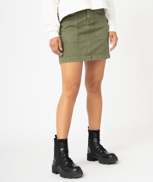 Jupe femme en toile de coton avec poches plaquées    vue1 - GEMO(FEMME PAP) - GEMO