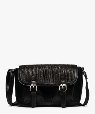 Sac femme besace à rabat tressé vue1 - GEMO (ACCESS) - GEMO