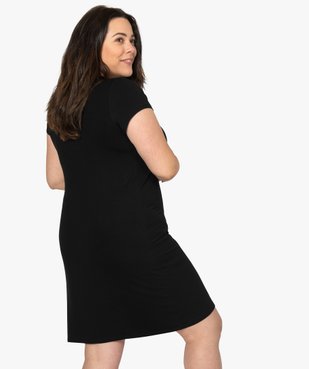 Nuisette femme femme grande taille à manches courtes et col V en dentelle vue3 - GEMO(HOMWR FEM) - GEMO