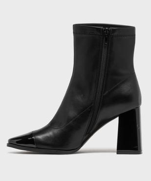 Boots chaussettes à talon et bout carré verni femme vue4 - FOLLOW ME G4G - GEMO