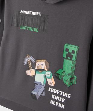 Sweat à capuche avec motifs jeu vidéo garçon - Minecraft vue2 - MINECRAFT - GEMO