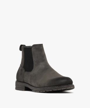 Boots homme Chelsea en suédine  vue2 - URBAN STEPS - GEMO