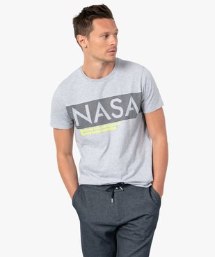 Tee-shirt homme avec inscription fluo - Nasa vue1 - NASA - GEMO