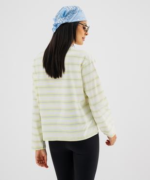 Tee-shirt manches longues à rayures coupe large femme vue3 - GEMO 4G FEMME - GEMO