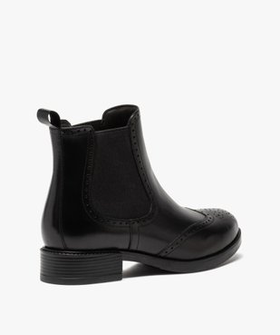 Boots femme style chelsea unis à bout fleuri vue4 - GEMO (CASUAL) - GEMO