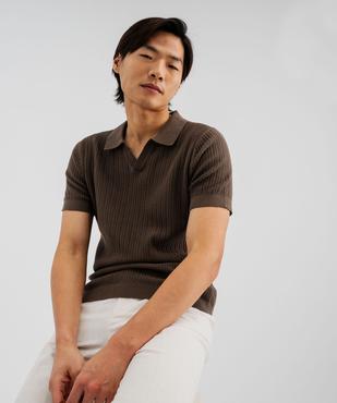 Polo à manches courtes en maille fantaisie homme vue1 - GEMO (HOMME) - GEMO
