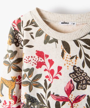 Sweat fille molletonné imprimé jungle vue3 - GEMO (ENFANT) - GEMO