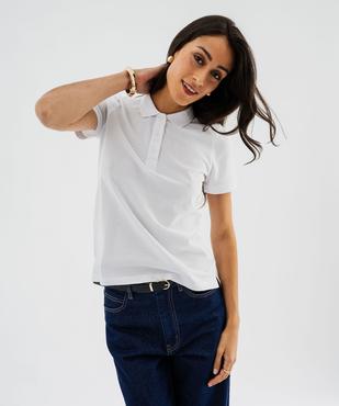 Polo à manches courtes en coton piqué femme  vue2 - GEMO 4G FEMME - GEMO