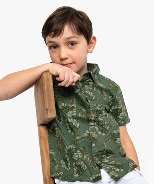 Chemise garçon à motifs tropicaux et manches courtes vue2 - GEMO (ENFANT) - GEMO