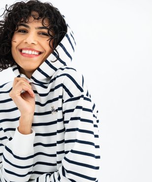 Sweat à capuche rayé femme - LuluCastagnette vue1 - LULUCASTAGNETTE - GEMO