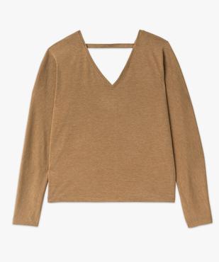 Tee-shirt à manches longues à double col V femme vue4 - GEMO(FEMME PAP) - GEMO