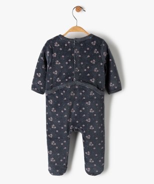Pyjama bébé fille en velours à motifs fleuris vue3 - GEMO(BB COUCHE) - GEMO