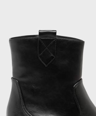 Boots santiags unies à zip femme - Follow Me vue6 - FOLLOW ME - GEMO