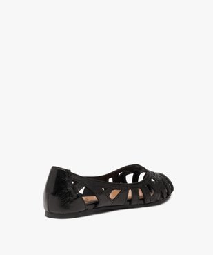 Ballerines fille unies effet métallisé avec bout ouvert vue4 - GEMO (ENFANT) - GEMO