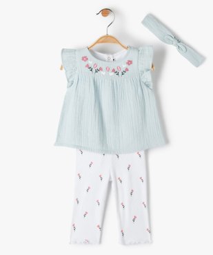 Ensemble bébé fille 3 pièces en coton vue1 - GEMO(BB COUCHE) - GEMO