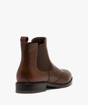 Boots femme style chelsea unis à bout fleuri vue4 - GEMO (CASUAL) - GEMO