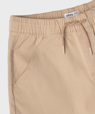 Bermuda en coton stretch coupe loose avec taille élastique garçon vue2 - GEMO 4G GARCON - GEMO