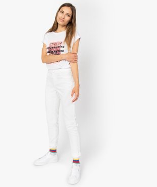 Pantalon femme en toile coupe slim 5 poches vue5 - GEMO (JEAN) - GEMO