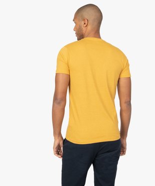 Tee-shirt homme à manches courtes et col V coupe slim vue3 - GEMO (HOMME) - GEMO