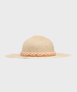 Chapeau capeline en paille à tresse fleurie fille - LuluCastagnette vue2 - LULUCASTAGNETTE - GEMO