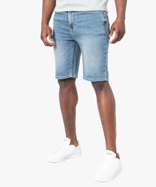 Bermuda homme en jean délavé vue1 - GEMO (HOMME) - GEMO