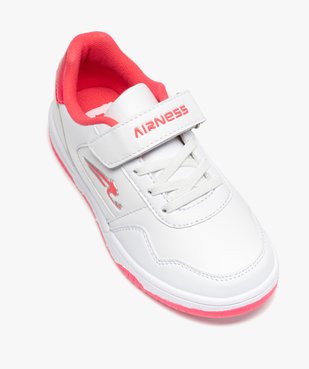 Tennis fille bicolores à lacets élastiques et scratch - Airness vue5 - AIRNESS - GEMO