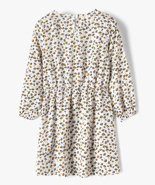 Robe fille imprimée à manches longues et taille élastiquée vue4 - GEMO (ENFANT) - GEMO