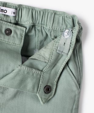 Pantalon bébé garçon uni en coton extensible vue3 - GEMO(BEBE DEBT) - GEMO