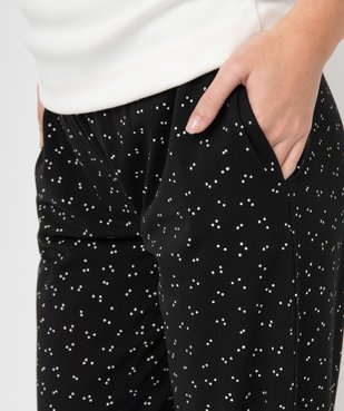 Pantalon de pyjama femme imprimé avec bas élastiqué vue2 - GEMO(HOMWR FEM) - GEMO