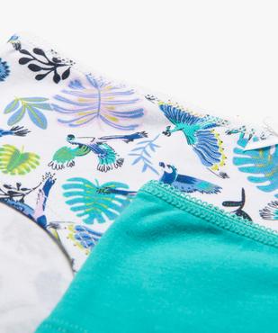 Shorties en coton stretch motifs oiseaux fille (lot de 3) vue2 - GEMO 4G FILLE - GEMO