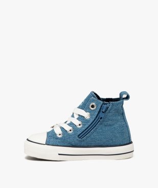 Baskets fille en toile montante unie à lacets et à zip - LuluCastagnette vue3 - LULU CASTAGNETT - GEMO