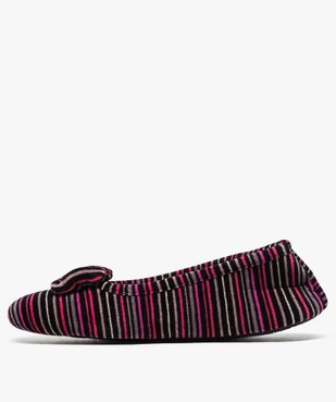Chaussons femme ballerines en velours à motifs - Isotoner vue3 - ISOTONER - GEMO