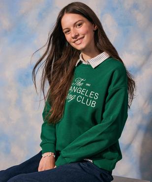 Sweat avec broderies sur le buste fille vue1 - GEMO 4G FILLE - GEMO