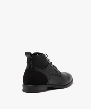 Boots homme unies style casual à lacets et à zip vue4 - GEMO(URBAIN) - GEMO