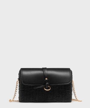 Sac besace compact en paille à bandoulière chaîne femme vue1 - GEMO (ACCESS) - GEMO