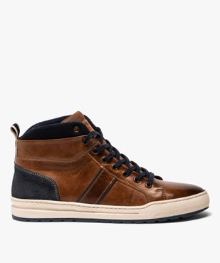 Baskets homme semi-montantes dessus cuir vue1 - GEMO (CASUAL) - GEMO