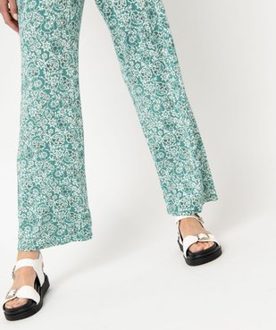 Pantalon imprimé en maille extensible avec ceinture élastiquée femme vue2 - GEMO(FEMME PAP) - GEMO