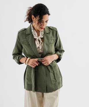 Veste saharienne en Lyocell femme vue4 - GEMO 4G FEMME - GEMO