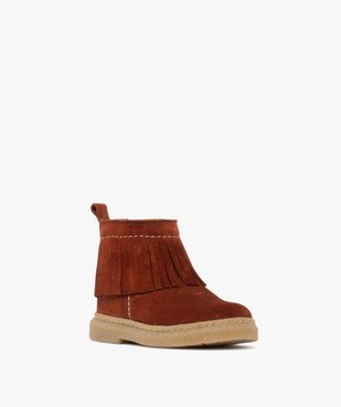 Boots bébé fille en cuir suédé à franges et à zip - NA! vue4 - NA! - GEMO