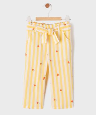 Pantalon fluide à motifs avec taille élastique bébé fille vue1 - GEMO 4G BEBE - GEMO