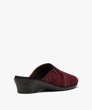 Pantoufles femme mules à talon dessus textile fantaisie vue4 - GEMO(HOMWR FEM) - GEMO