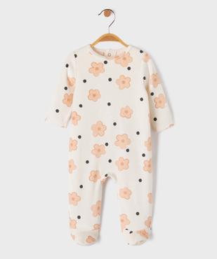 Pyjama en velours à motifs fleuris bébé fille vue1 - GEMO 4G BEBE - GEMO
