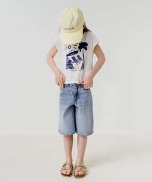 Bermuda en jean droit fille vue5 - GEMO (ENFANT) - GEMO
