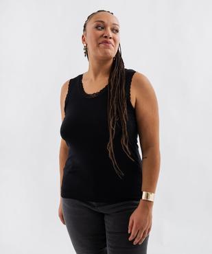 Débardeur fluide à col V dentelle femme grande taille vue4 - GEMO 4G GT - GEMO