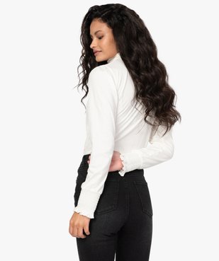 Tee-shirt femme à manches longues col montant vue3 - GEMO C4G FEMME - GEMO