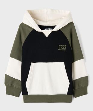 Sweat à capuche tricolore encolure large garçon vue3 - GEMO (ENFANT) - GEMO