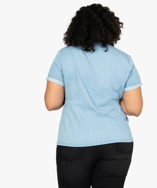 Chemise femme grande taille en jean à smocks vue3 - GEMO 4G GT - GEMO