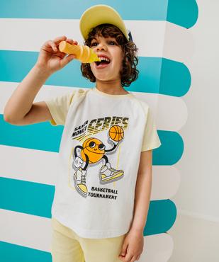 Tee-shirt manches courtes raglan imprimé basket garçon vue1 - GEMO 4G GARCON - GEMO