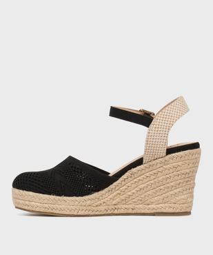 Sandales à talon compensé à bout fermé et semelle de corde femme vue3 - VALENTINA BALDA - GEMO